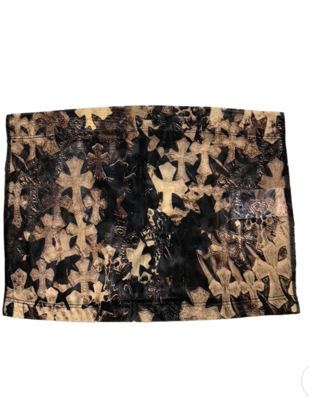 Chrome Hearts Black & Tan Cross-Print Mini Skirt - Picture 3 of 4